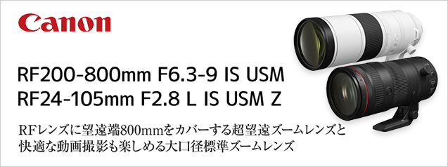 キヤノン RF200-800mm F6.3-9 IS USM/RF24-105mm F2.8 L IS USM Z