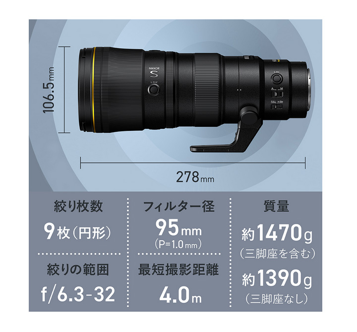 ニコン NIKKOR Z 600mm f/6.3 VR S | カメラのキタムラネットショップ