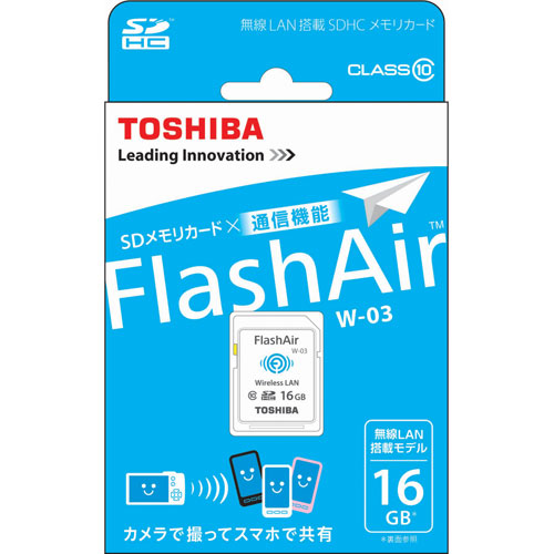 東芝 FlashAir SD-WE016G SDHCカード Class10 16GB 無線LAN搭載 
